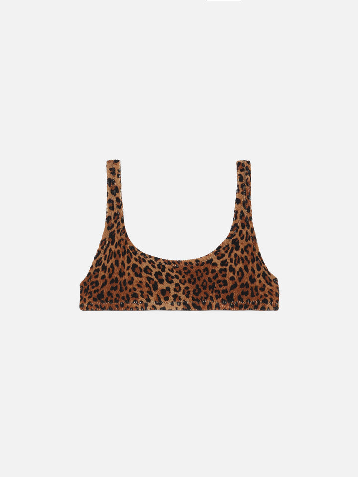 Naima crinkle classic bralette top with leopard print