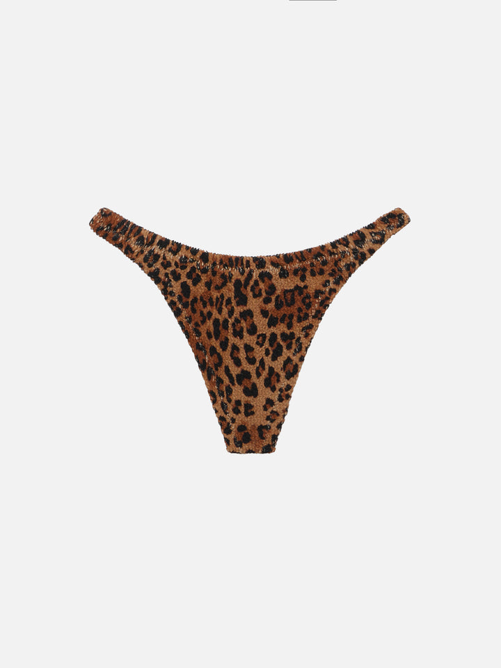 Naomi cheeky swim briefs with leopard print