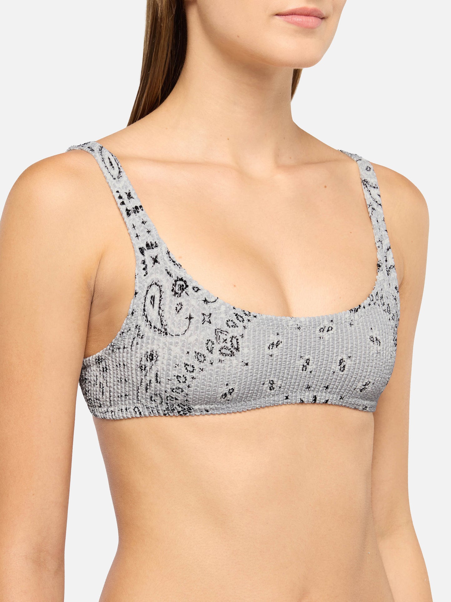 Naima crinkle classic bralette top with bandana print