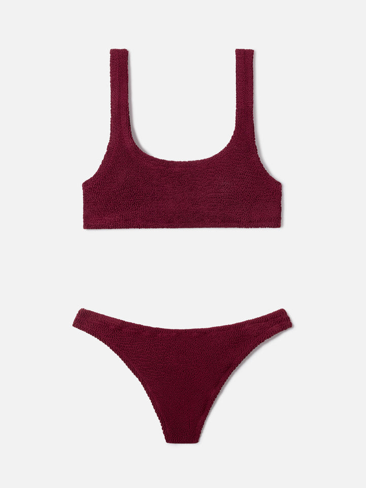 Naima Naomi Crinkle Burgunder Bralette-Bikini 