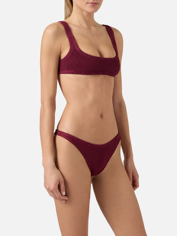 Naima Naomi Crinkle Burgunder Bralette-Bikini 