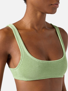 Naima Naomi light green crinkle lurex bikini