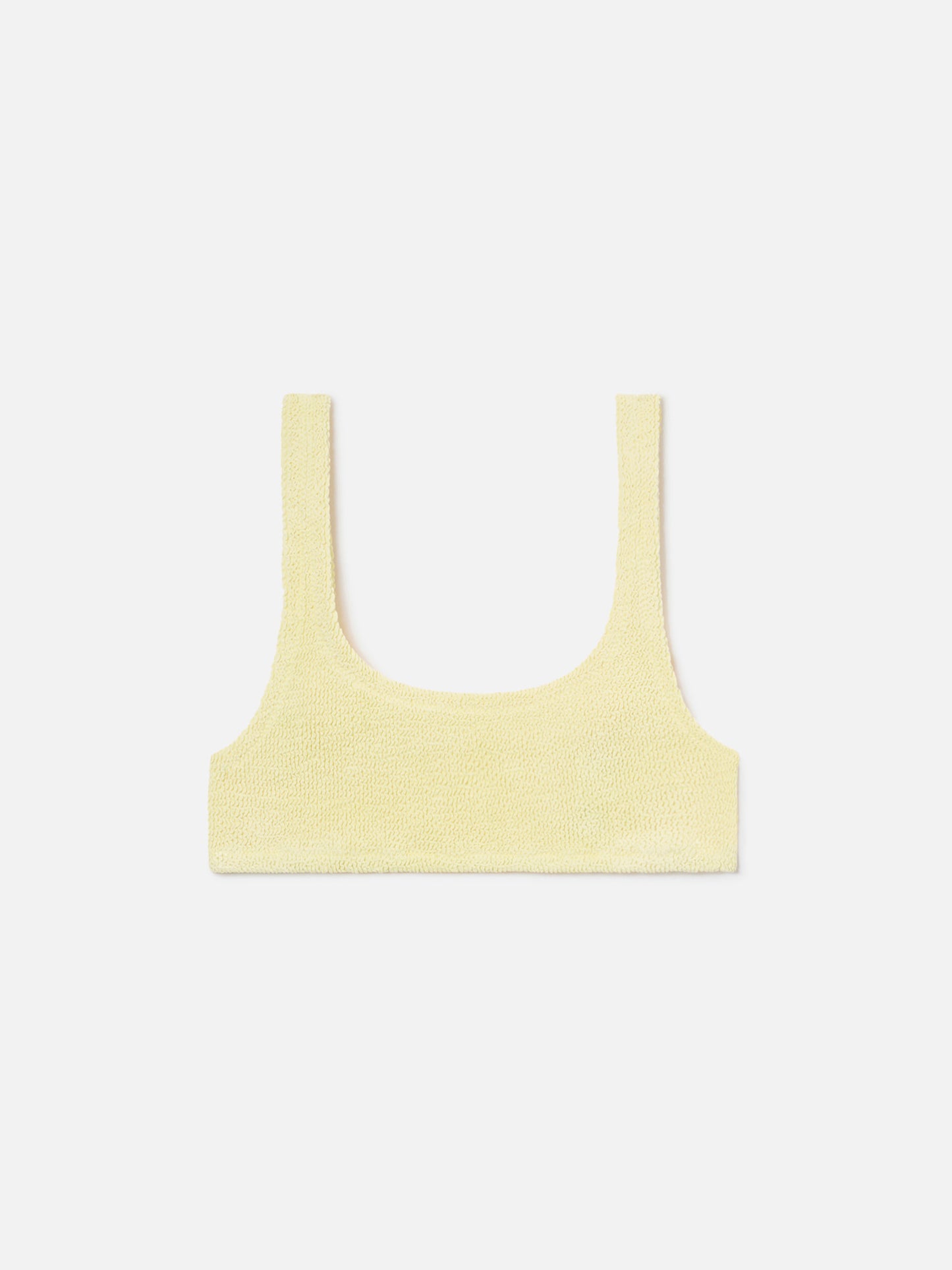 Naima Bikini-Oberteil im Bralette-Stil aus gelbem Crinkle-Stoff 
