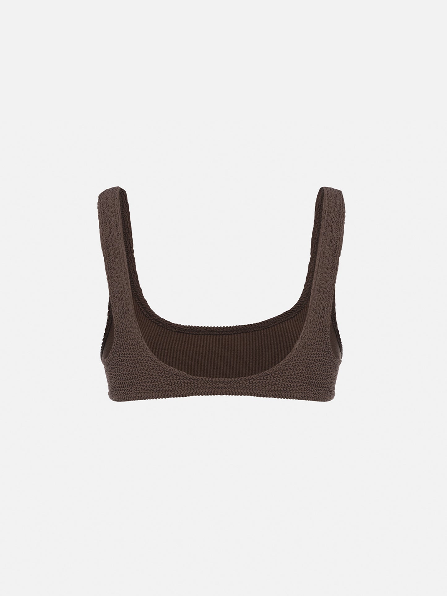Naima brown crinkle classic bralette top - MC2 Saint Barth