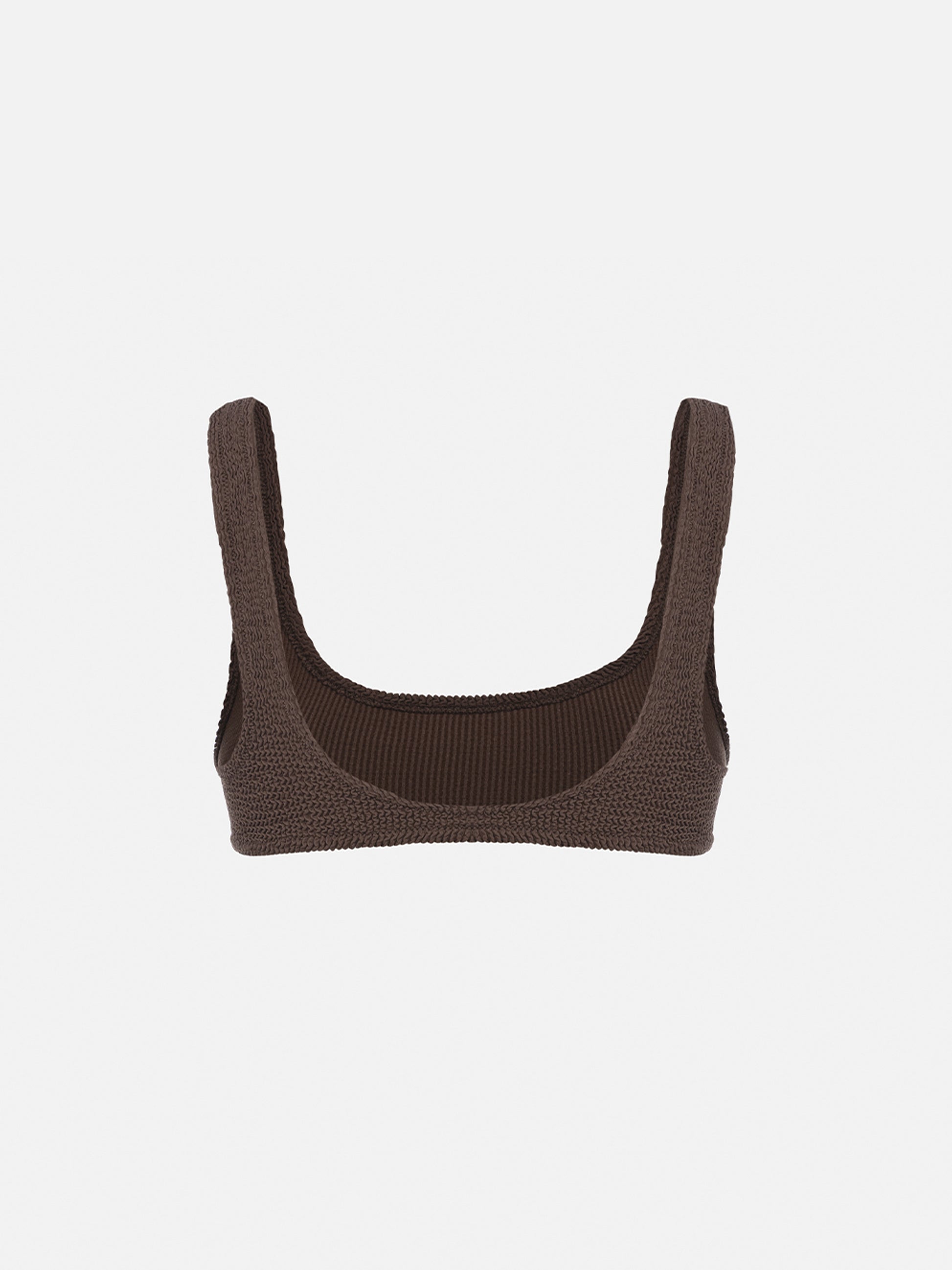 Naima brown crinkle classic bralette top - MC2 Saint Barth