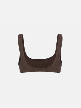 Naima brown crinkle classic bralette top - MC2 Saint Barth