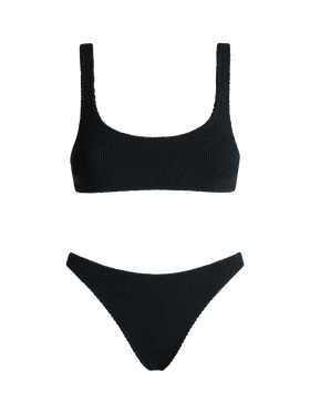 Bikini bralette Naima Naomi nero in tessuto crinkle