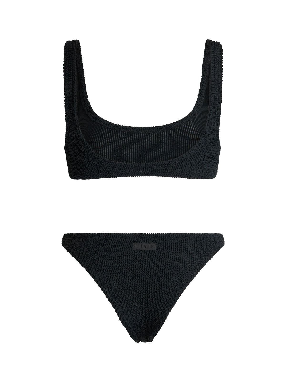 Bikini bralette Naima Naomi nero in tessuto crinkle
