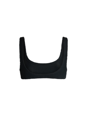 Top bikini bralette Naima nero in tessuto crinkle