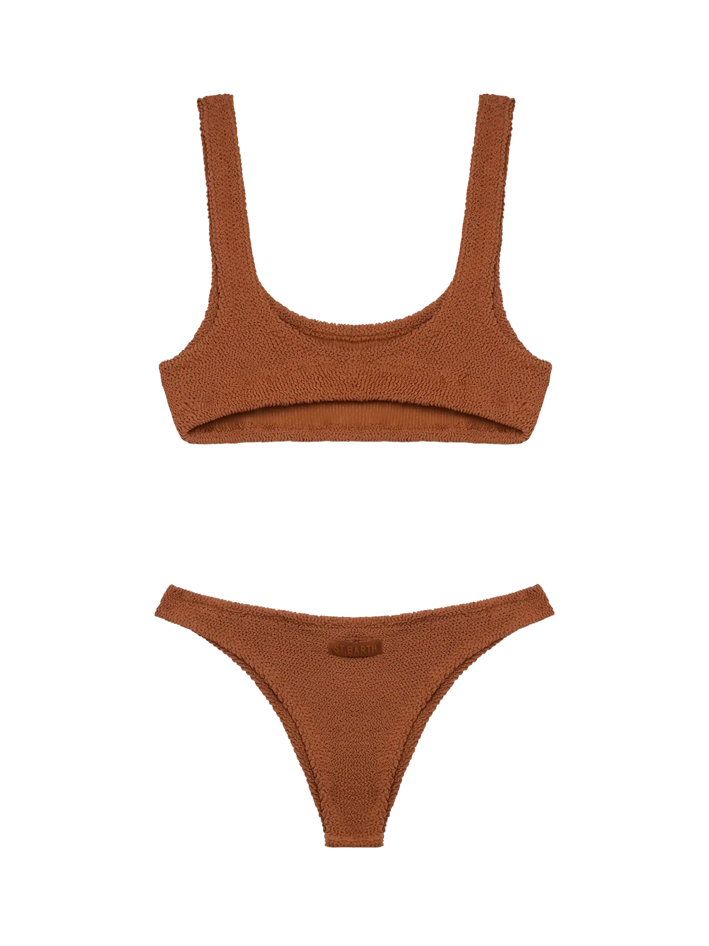 Classic crinkle bralette bikini Naima Naomi in camel brown - MC2 Saint Barth