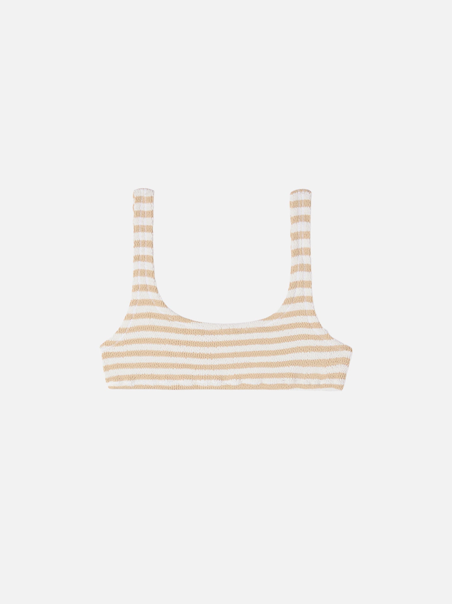 Naima Crinkle-Bralette-Top mit beigefarbenem Streifenmuster