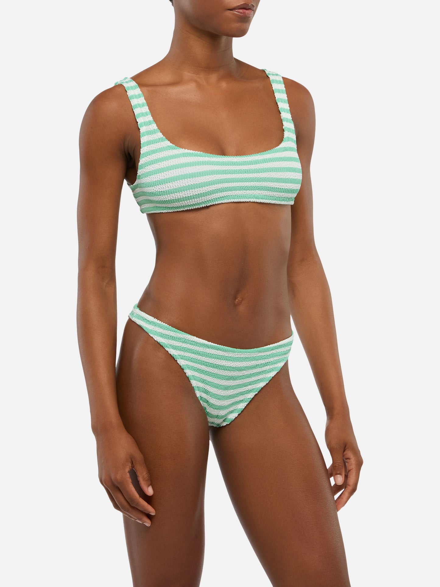 Top bralette clásico crinkle Naima Naomi con estampado de rayas 