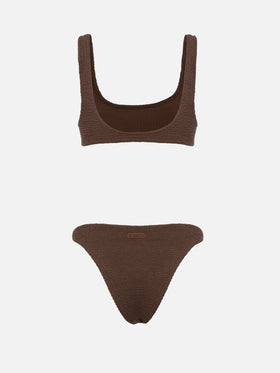 Bikini bralette de mujer marrón efecto crinkle Naima Naomi 