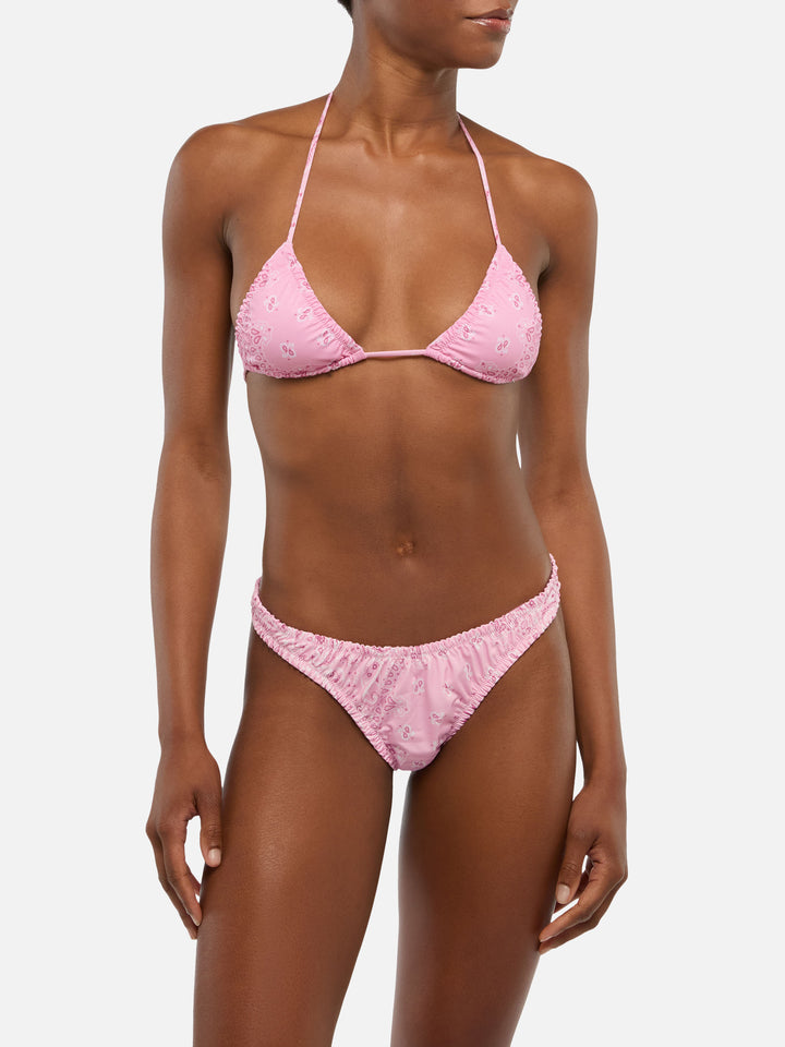 Nilly Nalu classic triangle bikini with bandana print