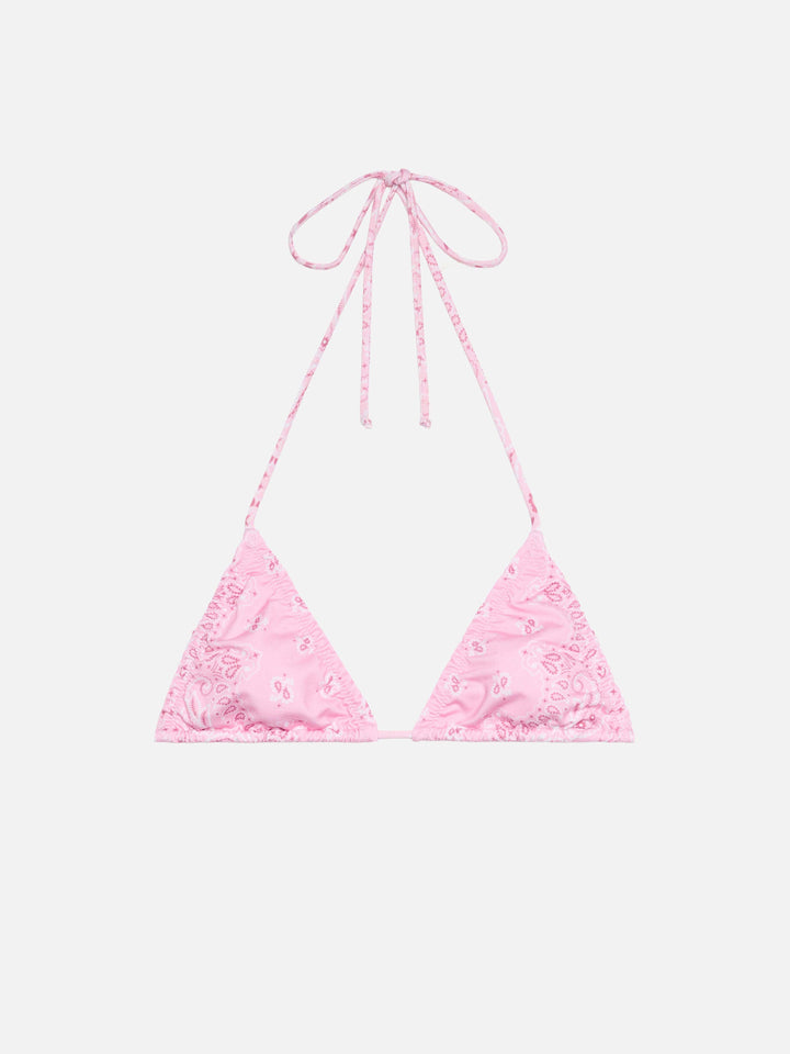 Nilly classic triangle top with bandanna print - MC2 Saint Barth