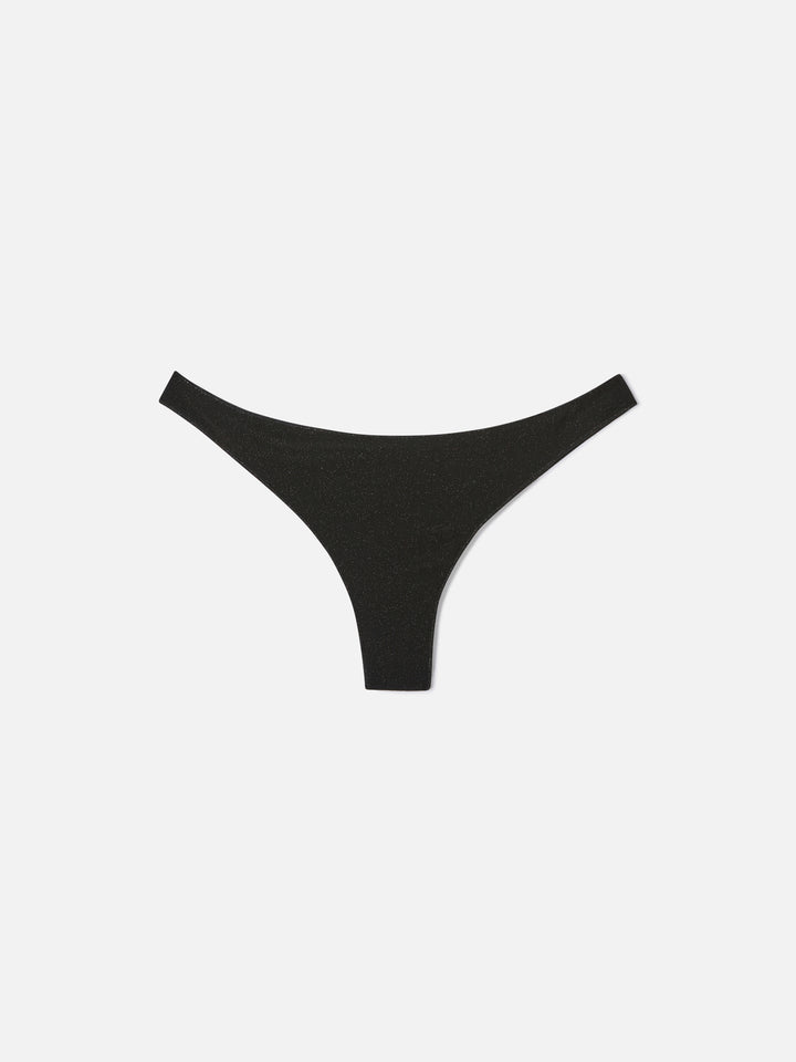 Naomi schwarze Lurex-Cheeky-Swim-Slips 