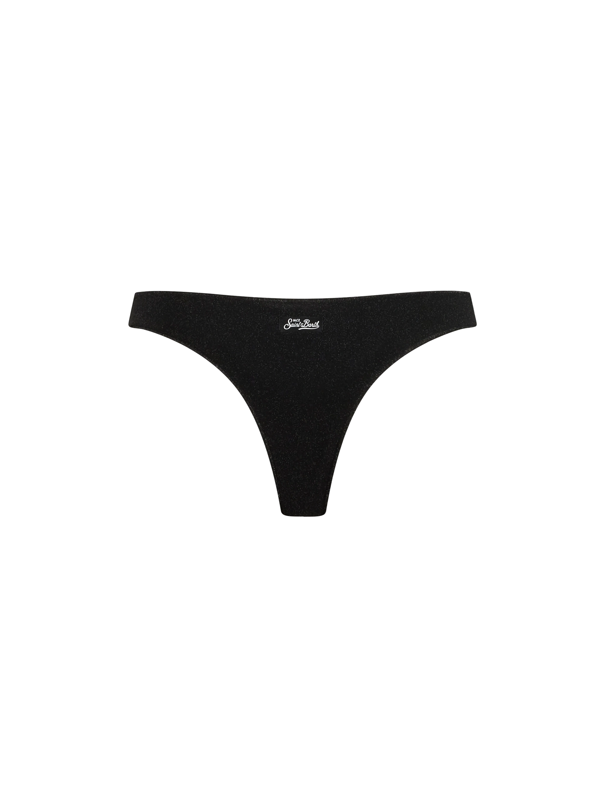 Woman black lurex cheeky swim briefs Naomi - MC2 Saint Barth