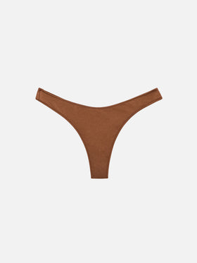Naomi braune freche Bikinihose mit großer Strassverzierung 