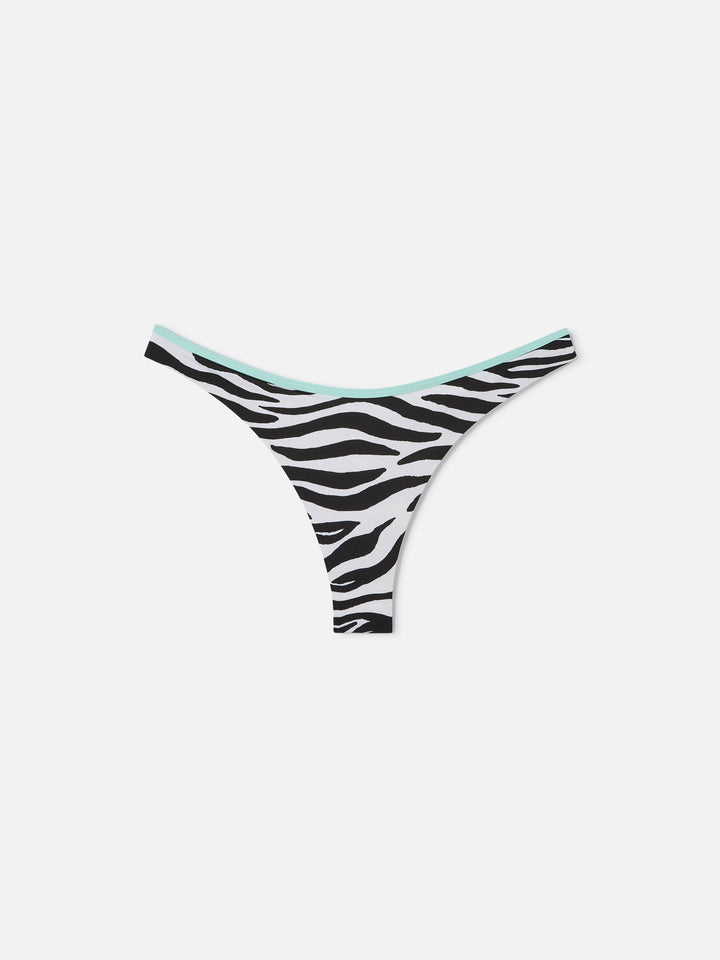 Braguita de bikini cheeky Naomi String con estampado de cebra 