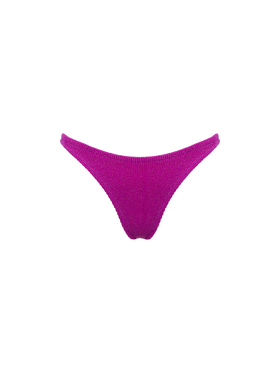 Woman fuchsia lurex crinkle cheeky swim briefs Naomi - MC2 Saint Barth