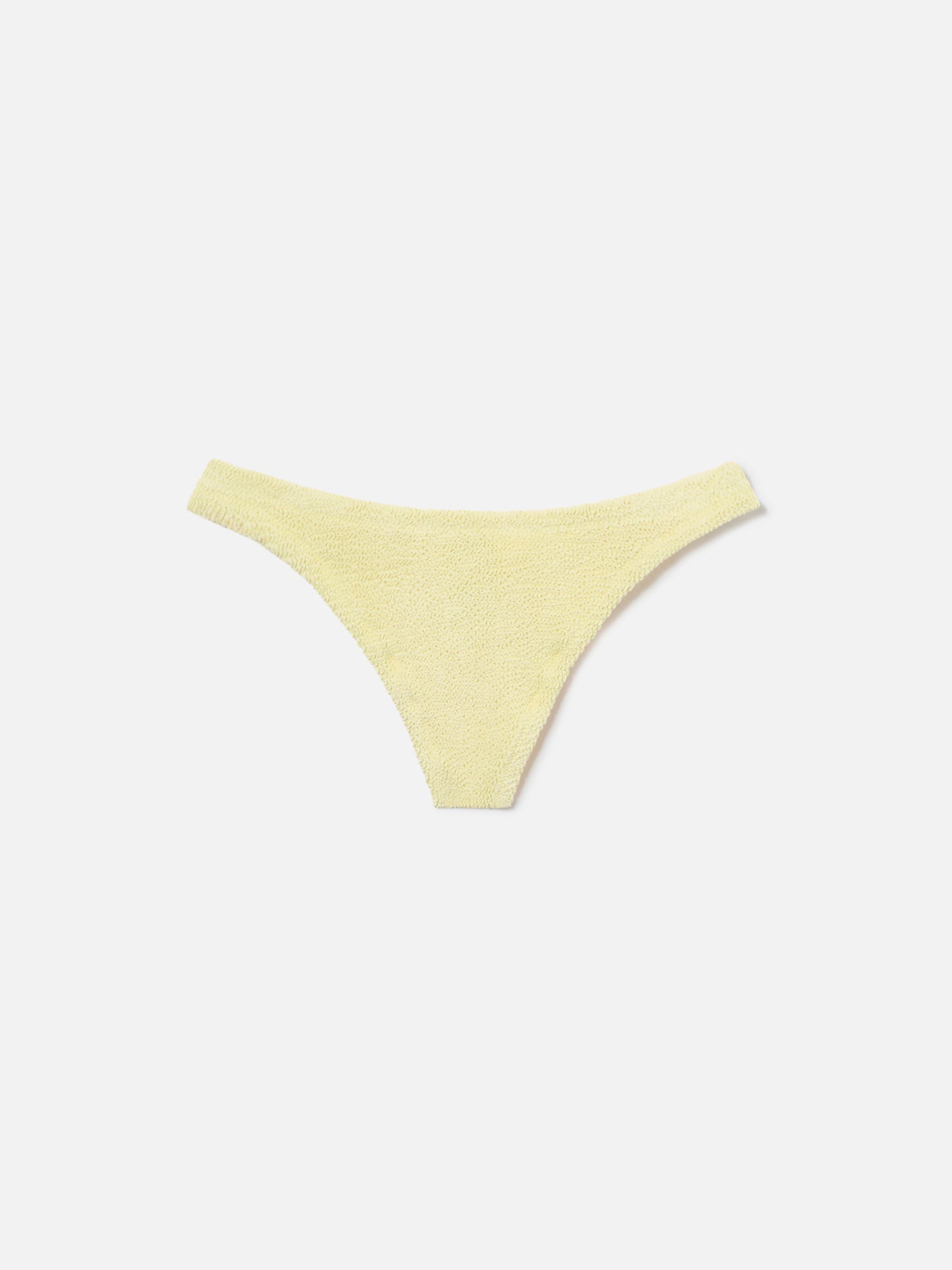 Naomi Brazilian-Bikinihose aus hellgelbem Crinkle-Stoff 