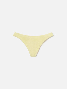 Naomi Brazilian-Bikinihose aus hellgelbem Crinkle-Stoff 