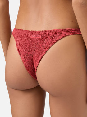 Bandeau-Bikini Yulia Naomi in ziegelrotem Crinkle-Look
