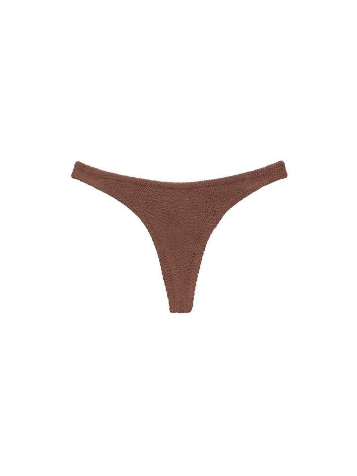 Yulia Naomi brown crinkle bikini with bandeau top and cheeky briefs - MC2 Saint Barth