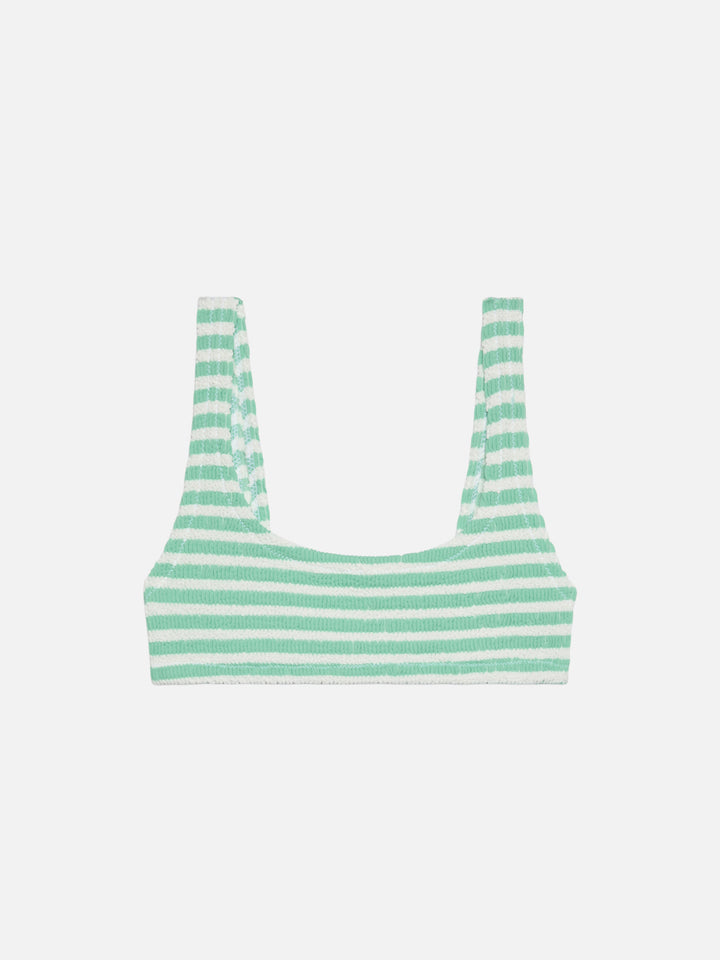 Naima – Klassisches Crinkle-Bralette-Oberteil mit Streifenmuster