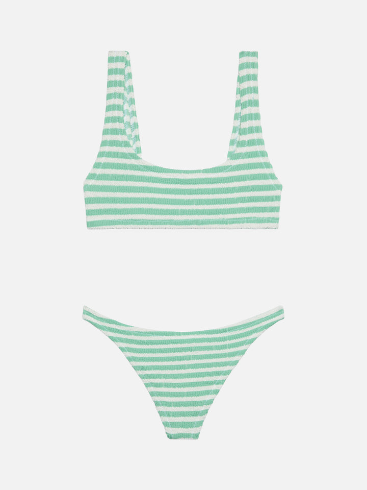 Crinkle classic bralette top Naima Naomi with striped print - MC2 Saint Barth