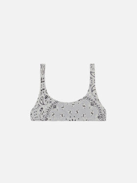 Naima crinkle classic bralette top with bandana print