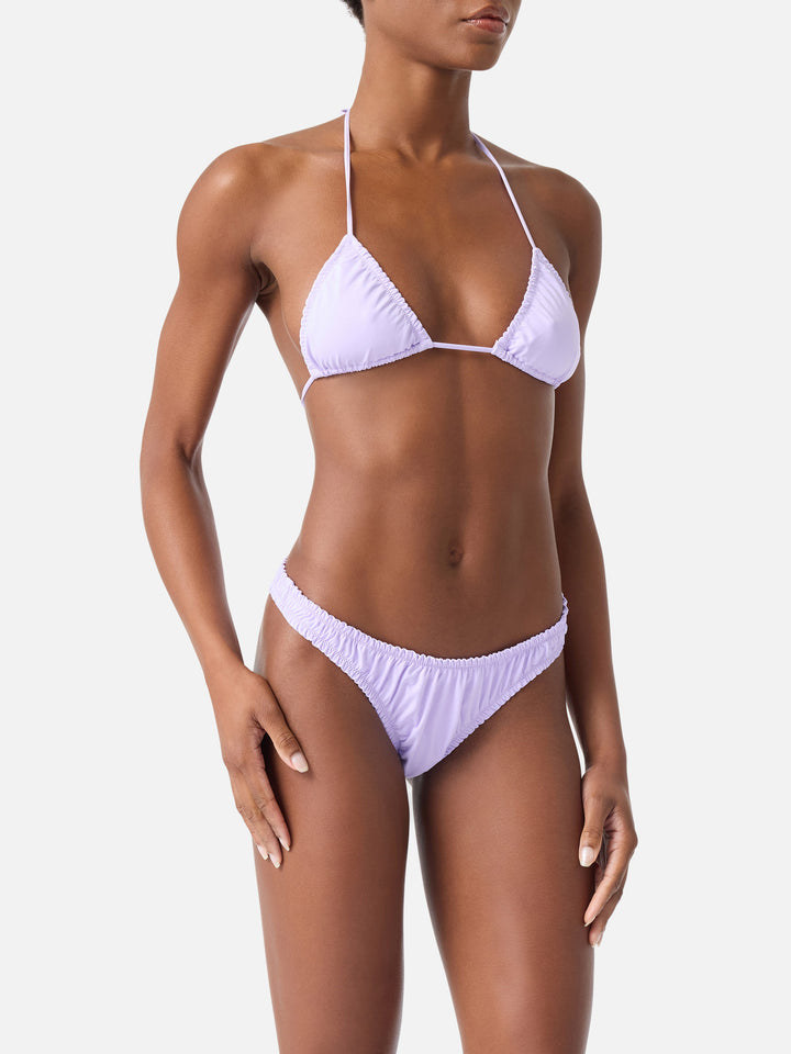 Nilly Nalu fliederfarbener Triangel-Bikini mit Rüschen 