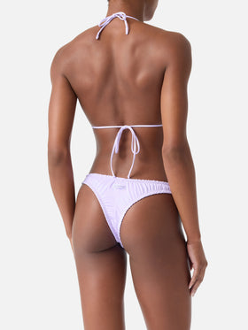 Nilly Nalu fliederfarbener Triangel-Bikini mit Rüschen 