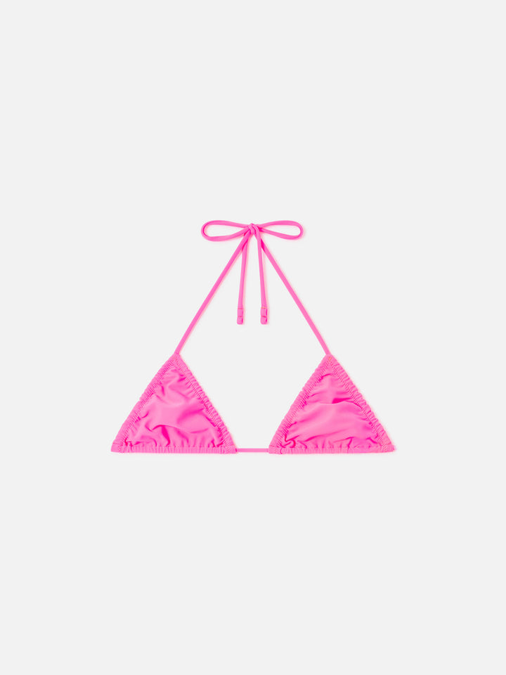 Fluo-pinkes Nilly Triangel-Bikinioberteil in Uni 