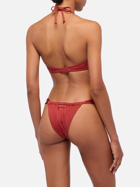 Bralette-Bikini Gaia Norah in schimmerndem Ziegelrot 