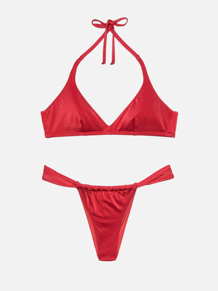 Bralette-Bikini Gaia Norah in schimmerndem Ziegelrot 