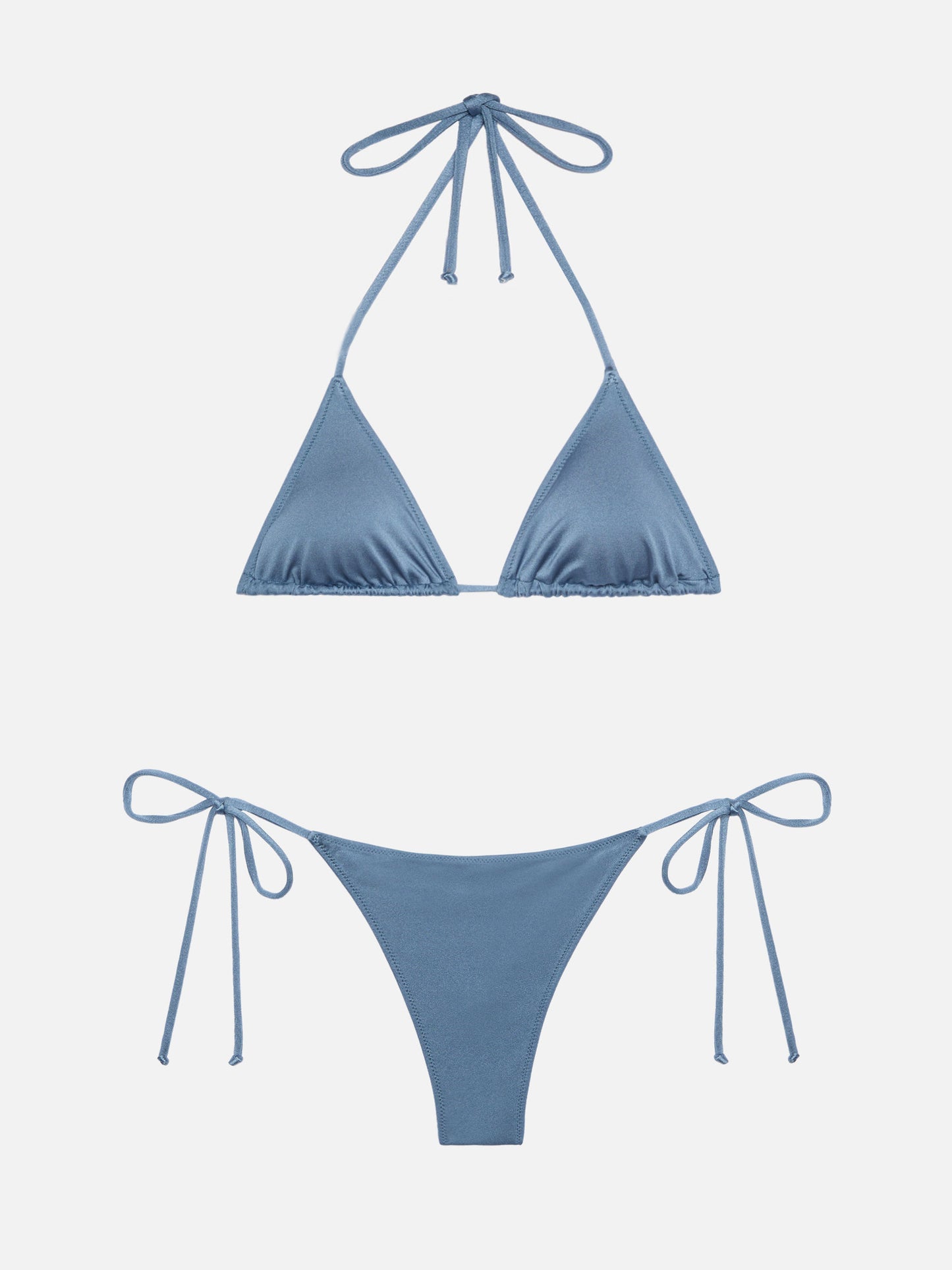 Leah Norah Triangel-Bikini in schimmerndem Himmelblau