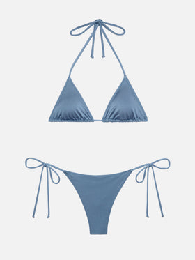 Leah Norah Triangel-Bikini in schimmerndem Himmelblau