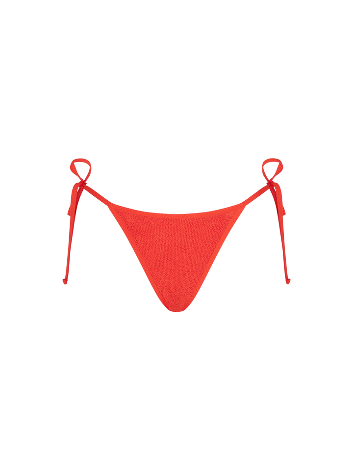 Norah orange solid color string swim briefs