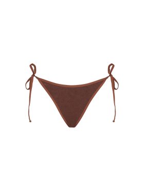 Brown Norah String cheeky crinkle swim briefs