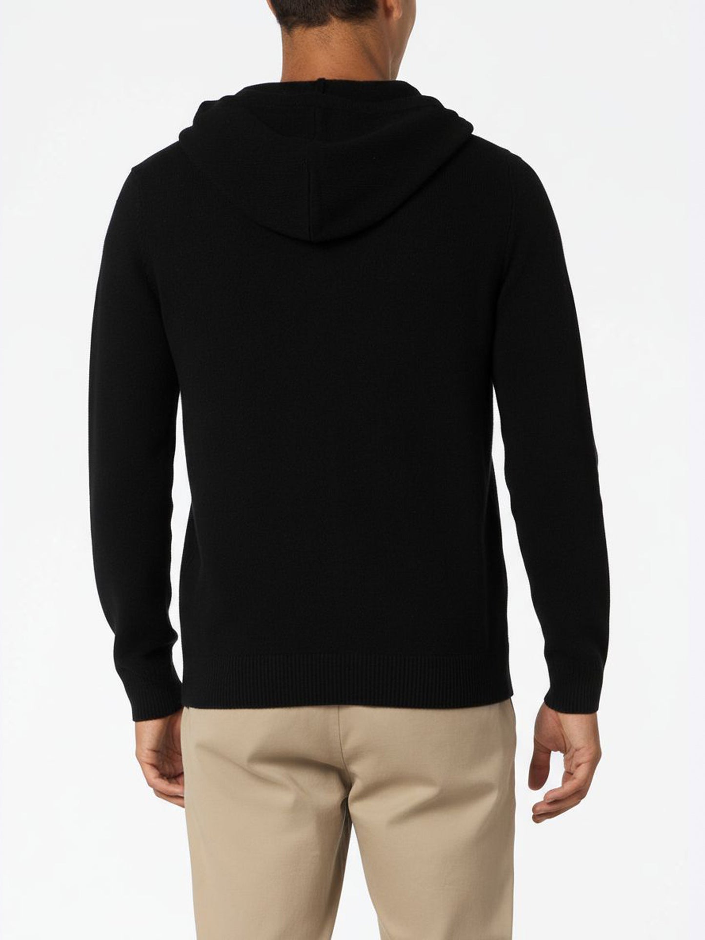 Schwarzer Kapuzenpullover aus Lambswool für Herren Notting