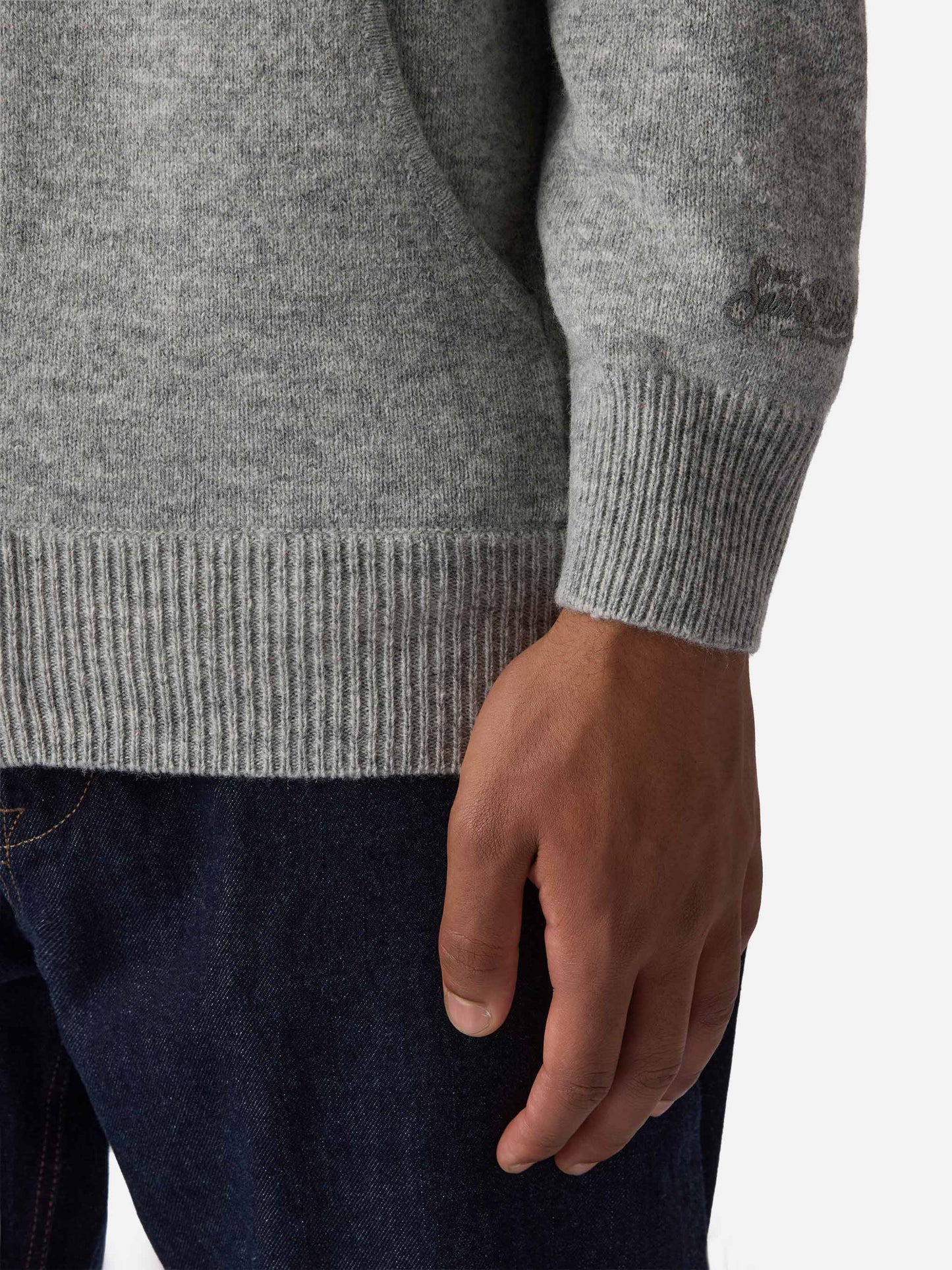 Notting Hoodie aus 100 % Lammwolle in Graumeliert