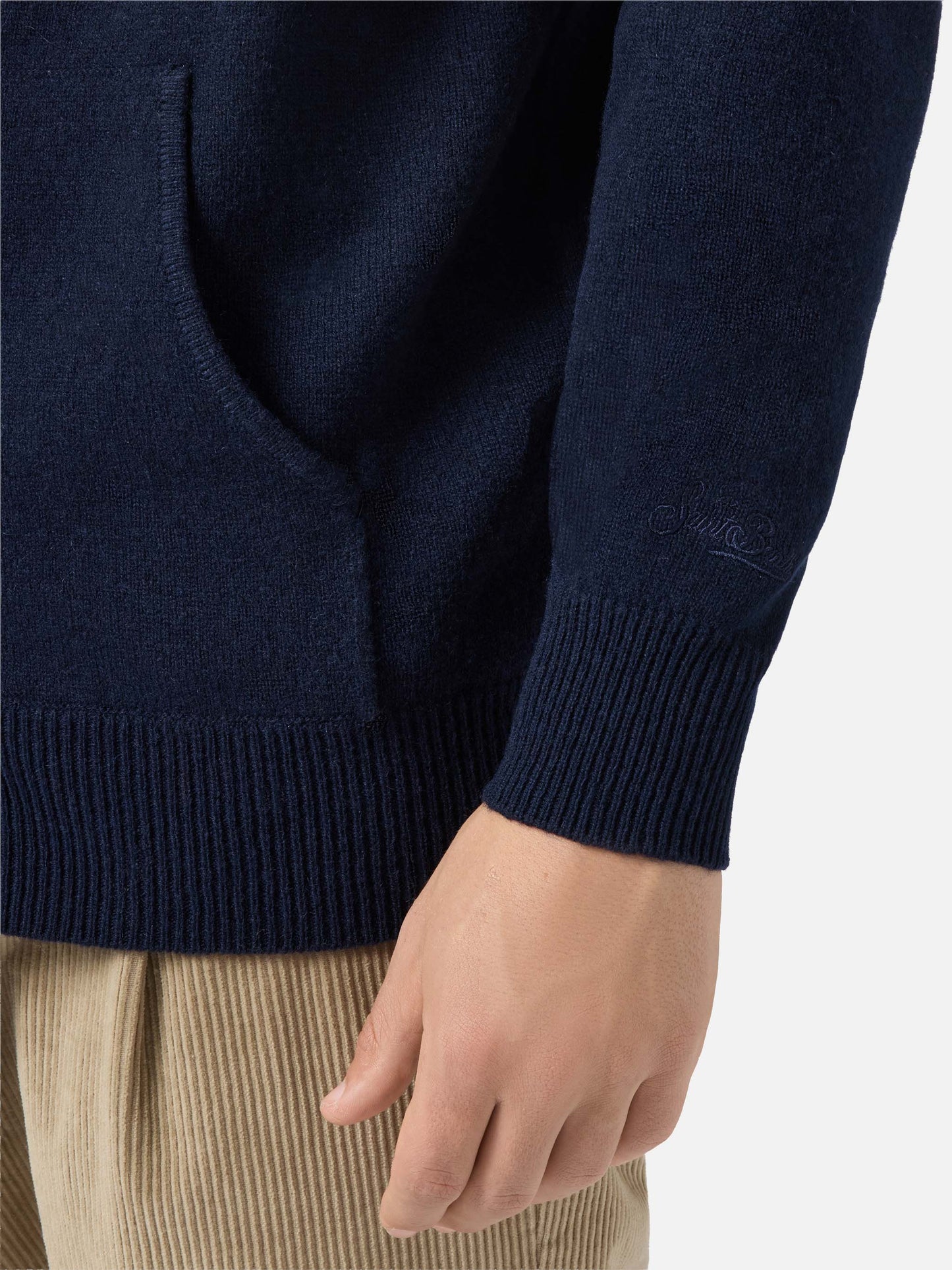 Notting Hoodie aus 100 % Lammwolle, blau-marineblau
