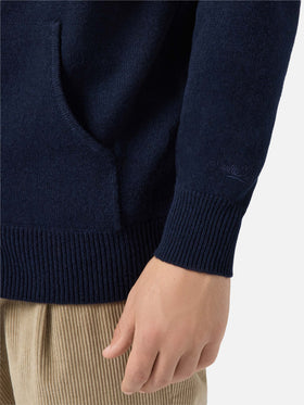 Notting Hoodie aus 100 % Lammwolle, blau-marineblau