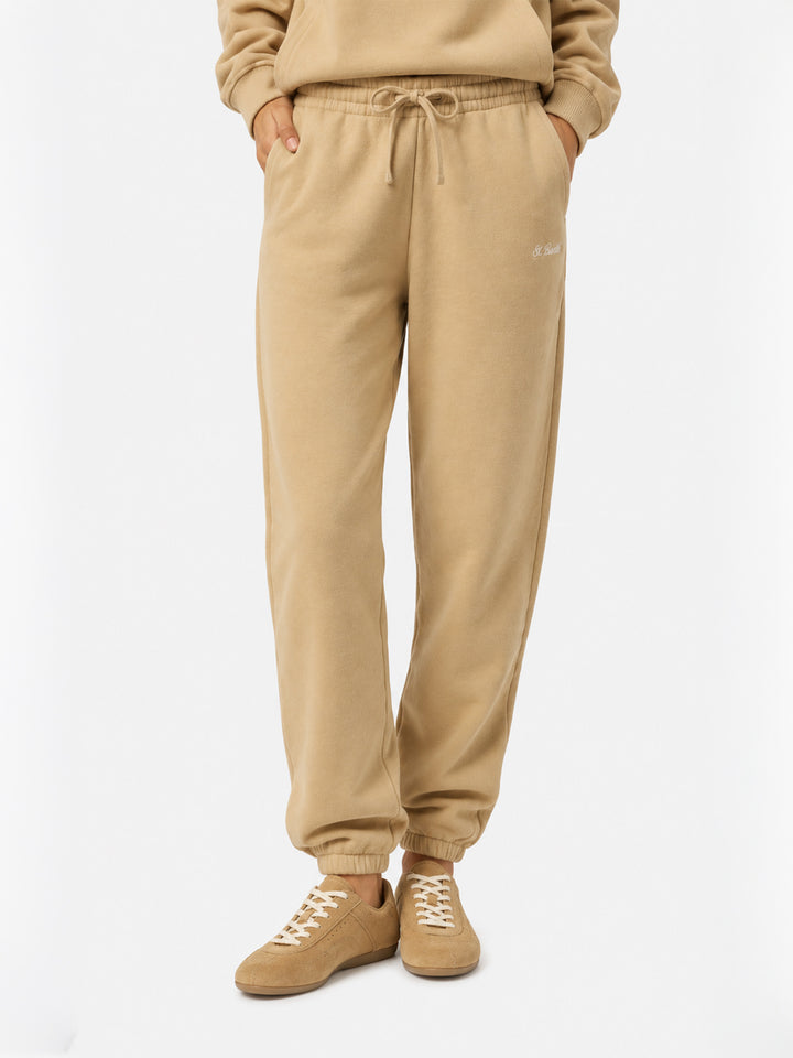 Odalys Jogginghose aus beigem Baumwollfleece 