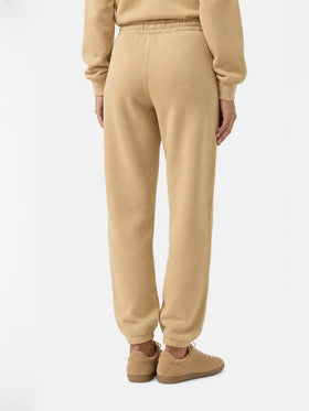 Pantalones jogger Odalys de felpa de algodón beige 