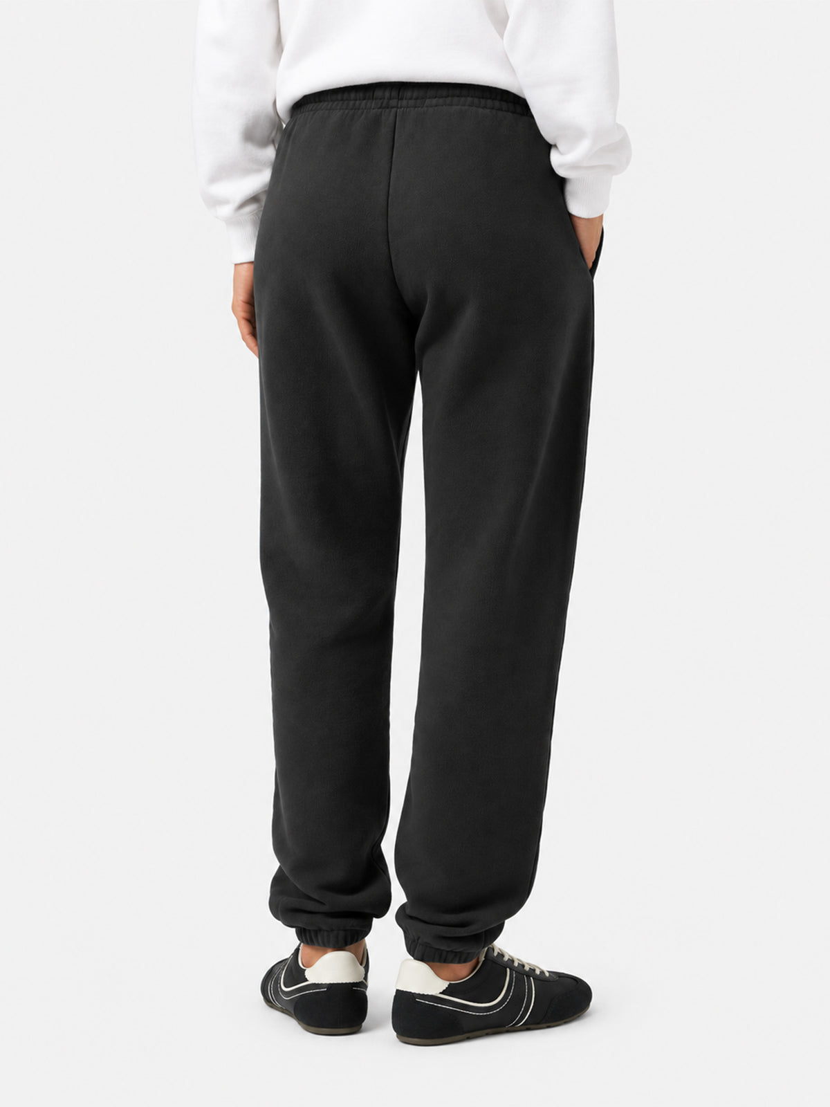 Pantalones jogger Odalys de felpa de algodón negra 