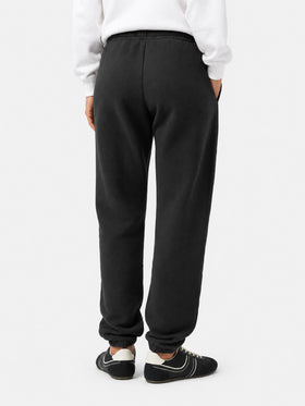 Pantalones jogger Odalys de felpa de algodón negra 