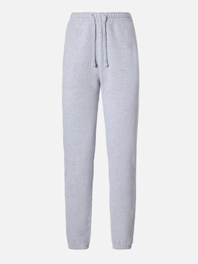 Pantalones jogger Odalys de felpa de algodón gris 