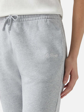 Pantalones jogger Odalys de felpa de algodón gris 